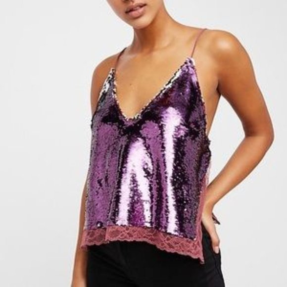 Free People | Purple Sequin Tank - Picture 5 of 6